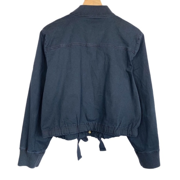 J Crew Women's Garment Dyed Cotton‎ Bomber Jacket, Deep Navy - Size L - Picture 7 of 11